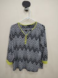 Notation Printed Zigzag Blouse