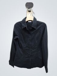 New York & Company Black Button-Up Shirt