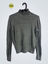 Ann Taylor Petite Gray Turtleneck Sweater