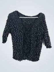Black textured sweater