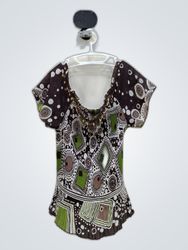Unbranded Printed Off-Shoulder Blouse