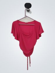 Meraki Pink Ruffle Sleeve Blouse