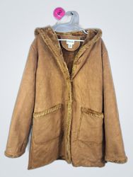 St. John's Bay Brown Suede Hooded Jacket