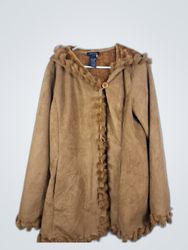 Jones New York Petite Hooded Suede Jacket