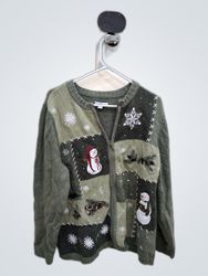 Croft & Barrow Green Knit Cardigan