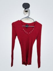 rue21 Red V-Neck Knit Sweater