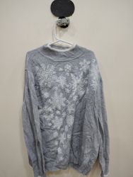 Alfred Dunner Petite Snowflake Embroidered Turtlen..