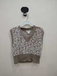 Jessica Simpson Leopard Print Knit Vest