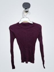 Unbranded Maroon Ribbed Knit Sweater