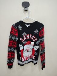 No Boundaries Santa Christmas Knit Sweater