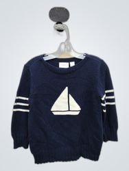 Liz Claiborne Navy Graphic Knit Sweater