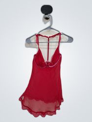 Red Lace Trim Camisole Top
