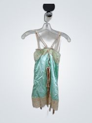 Frederick's of Hollywood Mint Green Lace Slip Dres..