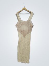 Cream Lace Slip Dress