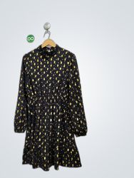 SHEIN Black Gold Polka Dot Mini Dress