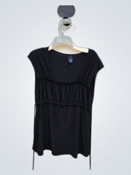 Guess Black Ruffle Sleeveless Blouse