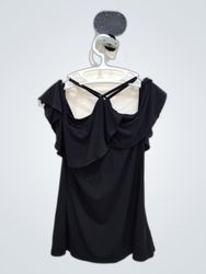 Express Black Off-Shoulder Ruffle Blouse