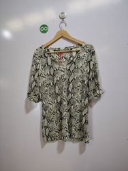 Ann Taylor Printed Snakeskin Blouse