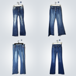 Flare Embroidered Blue Jeans