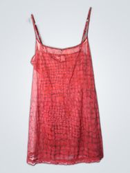Red Printed Sheer Camisole Top