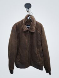 Guess Brown Suede Fur Collar Jacket