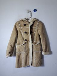 Girlidentiel Beige Faux Suede Hooded Jacket