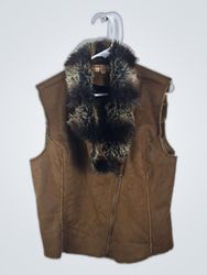 Brown Fur-Lined Vest