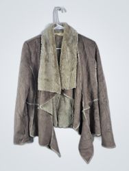 Unbranded Taupe Suede Fringe Jacket