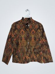 Flashback Women's Brown Floral Print Jacket Size M