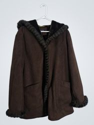 Jones New York Faux Fur Trimmed Hooded Jacket