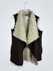 Aeropostale Brown Faux Shearling Vest