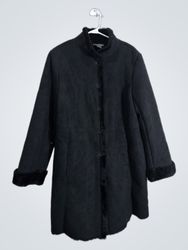 Ann Taylor Black Faux Shearling Lined Coat