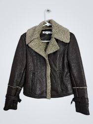 Kenneth Cole New York Brown Faux Leather Shearling..