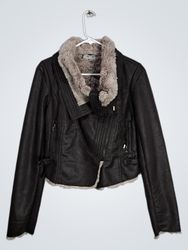 Jennifer Lopez Faux Leather Moto Jacket