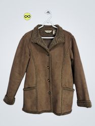 L.L.Bean Suede Sherpa Lined Jacket