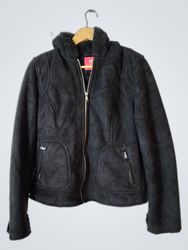 Faded Glory Black Suede Faux Fur Lined Jacket