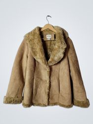 St. John's Bay Faux Suede Fur Lined Coat