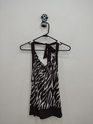 BYER CALIFORNIA Zebra Print Halter Top