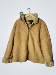 COACO NEW YORK Faux Suede Fur Lined Jacket