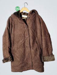 Liz Claiborne Brown Faux Fur Lined Hooded Jacket