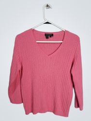 Lauren Ralph Lauren Petite Pink Knit Sweater
