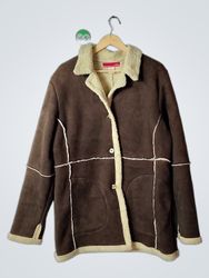 Merona Brown Suede Sherpa Lined Jacket