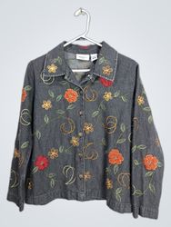 PARISIAN Works Petite Embroidered Denim Jacket