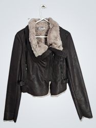 Jennifer Lopez Faux Leather Moto Jacket