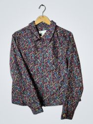 christopher & banks women's floral print shirt