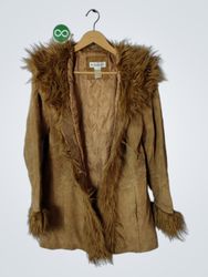 Dressbarn Faux Fur Trimmed Suede Jacket