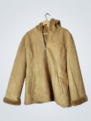 MARVIN RICHARDS Hooded Faux Suede & Fur Lined Jack..