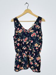 SIENNA SKY Navy Floral Sleeveless Romper