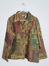 Chico's Embroidered Patchwork Jacket
