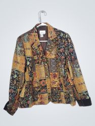 Coldwater Creek Women's Tapestry Patchwork Blazer